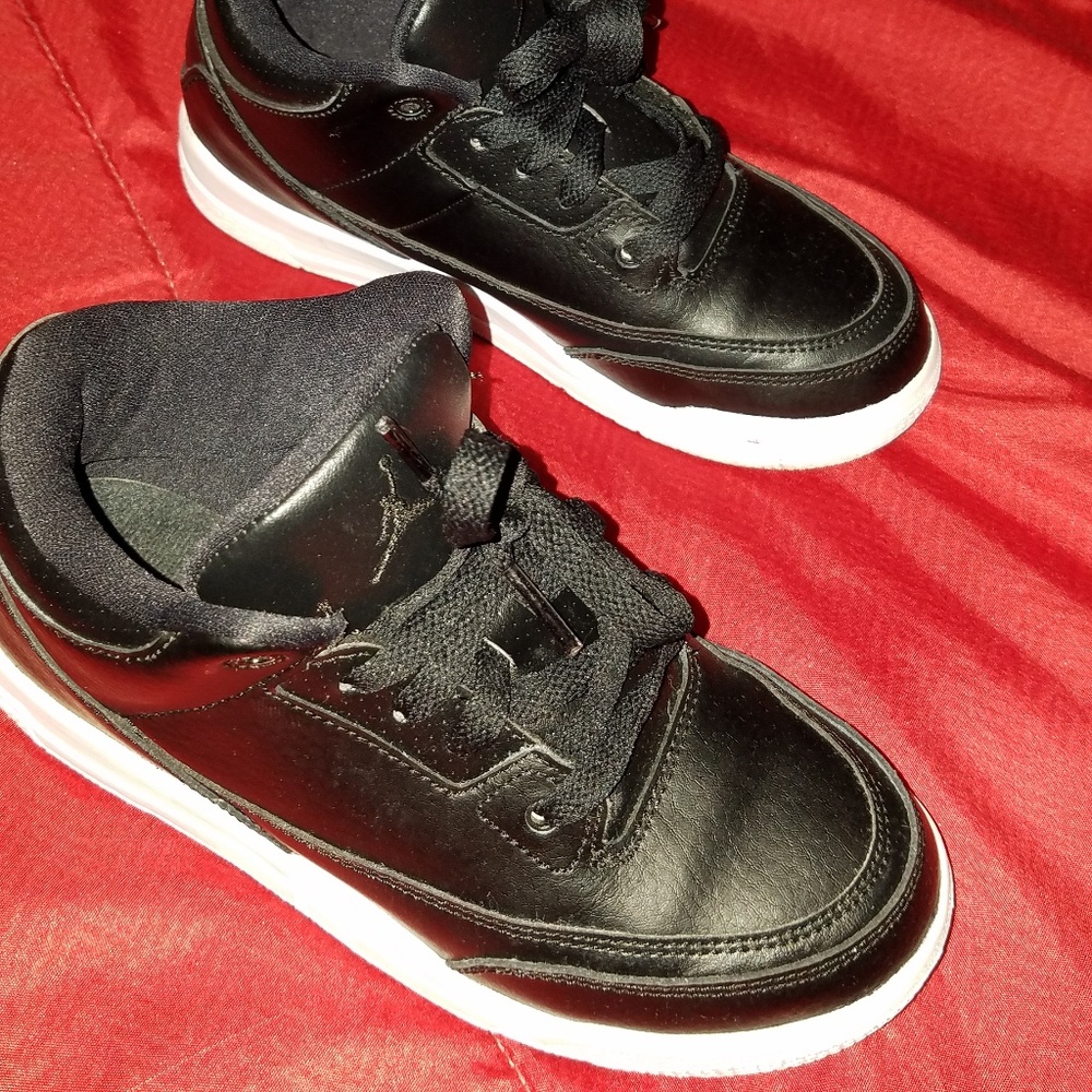 Kids size 2 black and white Jordan 3's